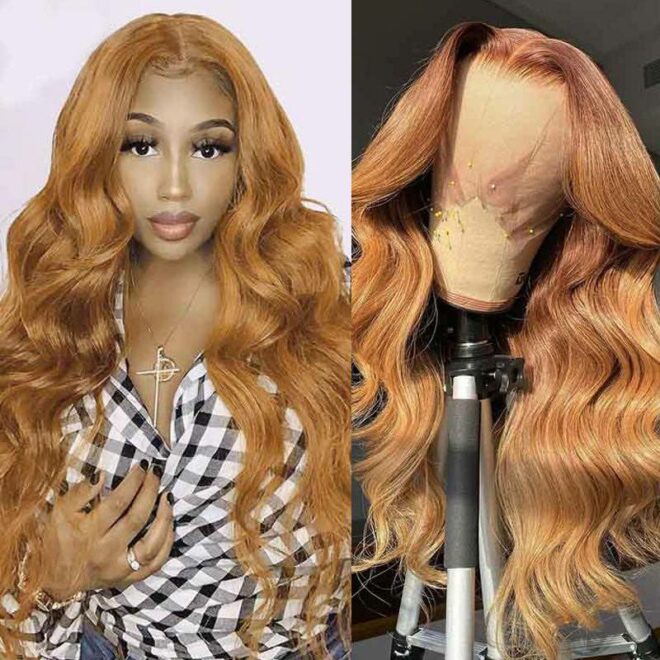 #27 Light Brown Colored Wig Body Wave Straight 4x4/5x5/13x4 Transparent Lace Wig Human Hair Wigs Free Par